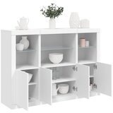 The Living Store Komoda z LED diodami 3 kosi bel inženirski les - Komoda, (21502224) Cene