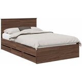  Krevetna konstrukcija Smeđi hrast 120 x 190 cm Inženjersko Drvo | shoptok.hr