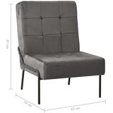  Stolica za opuštanje 65 x 79 x 87 cm tamnosiva baršunasta | shoptok.hr