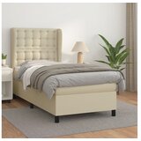  Boxspring - Krevet s oprugama i madracem krem 80 x 200 cm od umjetne kože - Krema 80 x 200 cm gumbi | shoptok.hr
