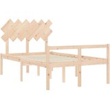 vidaXL Okvir kreveta s uzglavljem 4FT6 bračni od masivnog drva | shoptok.hr