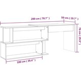  Radni stol boja hrasta sonome 200x50x76 cm konstruirano drvo | shoptok.hr