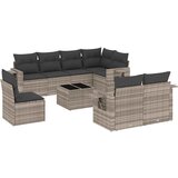 Maison Chic Seti vrtnega pohištva - Vrtna garnitura - Vrtni pohištvo set 9-delna z blazinami sv. siv poli ratan, (21797337) | Shoptok.si