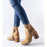 Gemre Artemisia beige ankle boots with cutouts | Shoptok.si