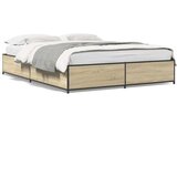 Okvir za krevet boja hrasta 120x190cm konstruirano drvo i metal Cijene
