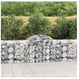 vidaXL Obokane gabion kosare 14 kosov 200x50x80/100 cm cinka Cene