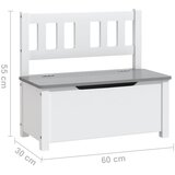  Dječja klupa za pohranu bijelo-siva 60 x 30 x 55 cm MDF | shoptok.hr