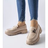Gemre Beige classic loafers with a buckle Francesca Cijene