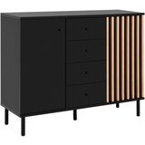 Livetastic KOMODA, črna, hrast artisan | Shoptok.si