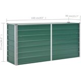  Vrtna sadilica od pocinčanog čelika 160 x 40 x 77 cm zelena | shoptok.hr