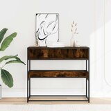 vidaXL Konzolna mizica dimljen hrast 90x35x80 cm inženirski les | Shoptok.si