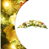  Božićni luk s LED svjetlima zeleni 90 cm PVC | shoptok.hr