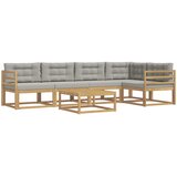  Set vanjskih sofa 6 kom. Bijela i svjetlosiva Poliester | shoptok.hr