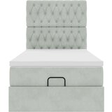 vidaXL Otomanski posteljni okvir z vzmetnicami siv 90x190cm žamet | Shoptok.si