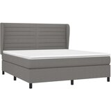  Box spring postelja z vzmetnico temno siva 160x200 cm blago, (20900121) | Shoptok.si