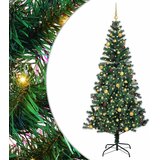  Umjetno predsvijetljeno božićno drvce Zelena 240 cm PVC i metal | shoptok.hr