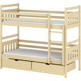 Adas drveni dječji krevet na kat s ladicom - svijetlo drvo - 190*90 cm | shoptok.hr
