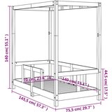  Otroški posteljni okvir bel 70x140 cm trdna borovina, (20787635) | Shoptok.si