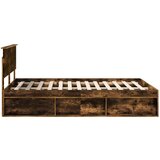 Okvir za krevet s uzglavljem Dimljeni hrast 140 x 200 cm | shoptok.hr