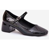 Boto Lacquered Pumps With Strap And Buckle Black Savilae | Shoptok.si