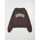 Sinsay Hoodie s izvezenim natpisom Espresso | shoptok.hr
