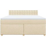vidaXL Box spring postelja z vzmetnico krem 180x200 cm blago, (21305329) | Shoptok.si