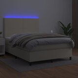  box spring s madracem LED krem 140x190cm od umjetne kože | shoptok.hr