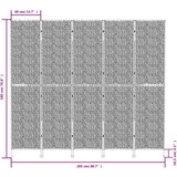 Sobna pregrada s 5 panela smeđa 205 x 180 cm od vodenog zumbula | shoptok.hr