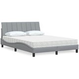 Krevet s madracem Hanko svjetlosivi 120 x 200 cm od tkanine | Eponuda.com