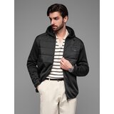Ombre Lightweight colorful men's sports jacket with fleece - brown and navy blue | Shoptok.si