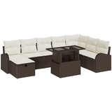 vidaXL 9-delni set vrtnog kavča z blazinami rjav poli ratan, (22093812) | Shoptok.si