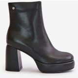 GOE Heeled Boots Made of Natural Leather Black | shoptok.hr