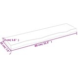 vidaXL Stenska polica 80x20x4 cm neobdelana trdna hrastovina | Shoptok.si