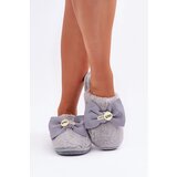  Women's Slippers With Fur And Bow Grey Olfedi Cijene