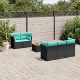  6-dijelni set vrtnih sofa od poliratana s jastucima crni | Eponuda.com