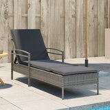 Maison Chic Ležalnik - Sončna ležalnik z blazino siv 63x200x81 cm poli ratan, (22043191) | Shoptok.si