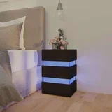 LED noćni ormarić sjajni crni 45 x 35 x 67 cm konstruirano drvo