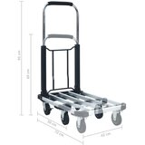 vidaXL Zložljiv transportni voziček 150 kg aluminij srebrn | Shoptok.si