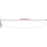 vidaXL okrogla mizna plošča Ø70x1,5 cm neobdelana trdna hrastovina | Shoptok.si