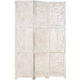 Sobna pregrada s 3 panela bijela 120x165 cm masivno drvo manga | shoptok.hr