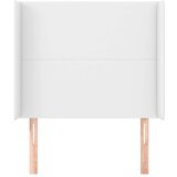  Uzglavlje s ušima bijelo 83x16x118/128 cm od umjetne kože | shoptok.hr