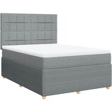  Krevet box spring s madracem svjetlosivi 140x200 cm od tkanine Slike