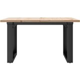 vidaXL Klubska mizica O okvir 60x60x40 cm trdna borovina lito železo | Shoptok.si