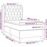  Box spring postelja z vzmetnico temno siva 80x200 cm blago, (20790159) | Shoptok.si