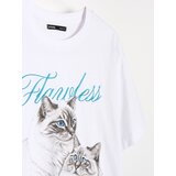 Sinsay Pamučna majica s izvezenim tekstom | shoptok.hr