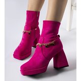 Gemre Pink insulated ankle boots with a pendant Saviore | Shoptok.si