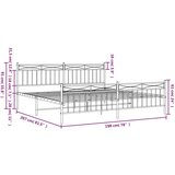 Metalni okvir kreveta uzglavlje i podnožje bijeli 193x203 cm | shoptok.hr