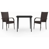  3-dijelni vrtni blagovaonski set smeđe-crni | shoptok.hr