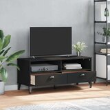 vidaXL TV ormarić VIKEN crni od masivne borovine | shoptok.hr