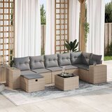 vidaXL 8-dijelni set vrtnih sofa od poliratana s jastucima bež | shoptok.hr